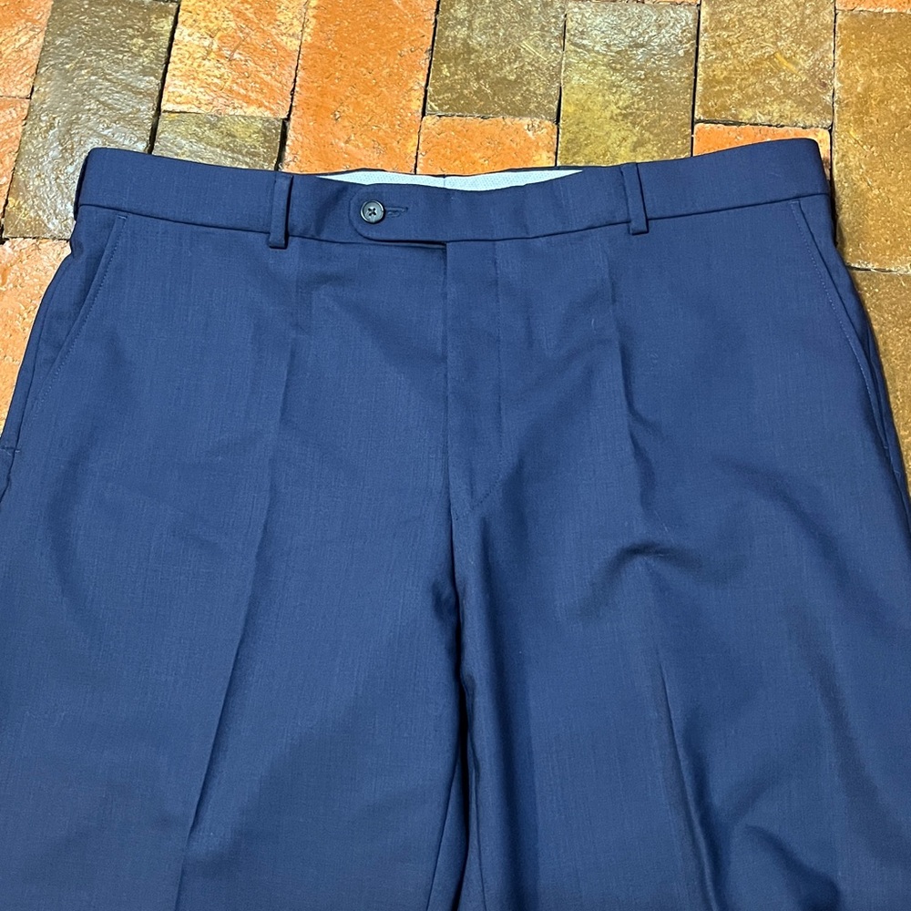 Ballin Bruce, Baird & Co. Navy trousers Size 38” waist and 27” inseam flat front - Picture 2 of 6